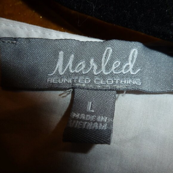 Sexy - super cute  Marled Womens Bell Sleeve Poplin Top sz L - Picture 5 of 9